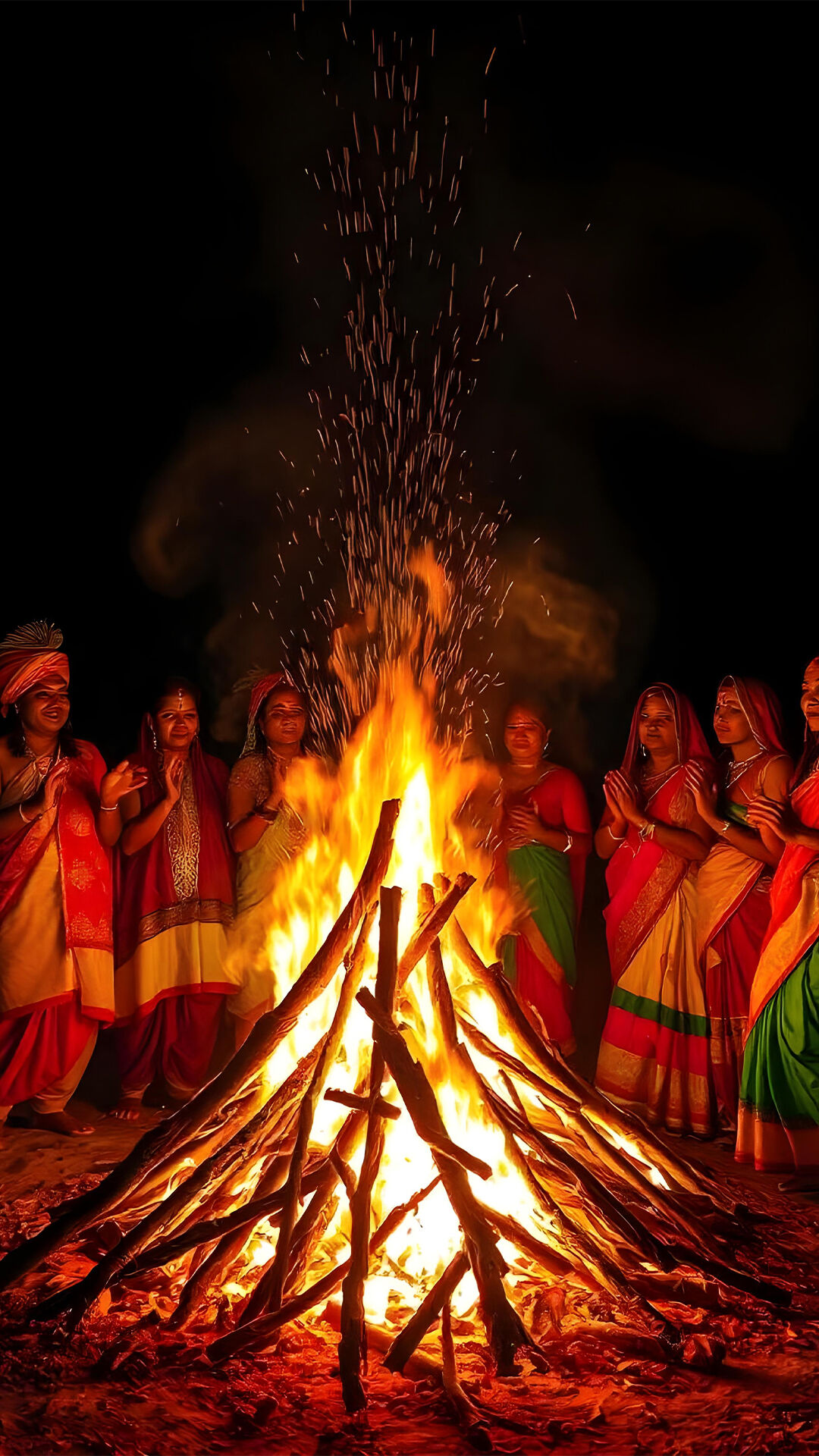 An illustration of Lohri celebration